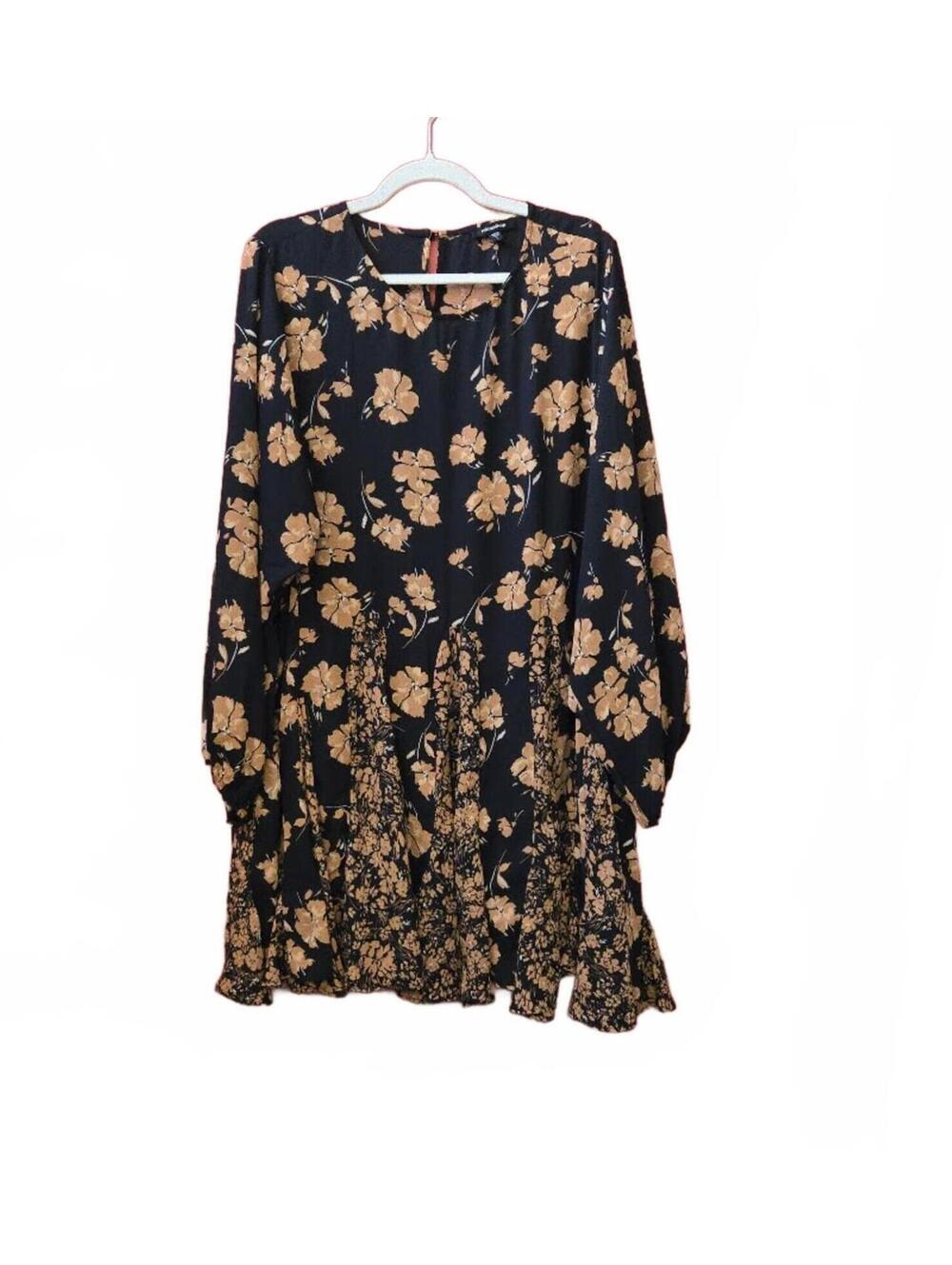 Mittoshop NWT Black Orange Floral Dress Size L